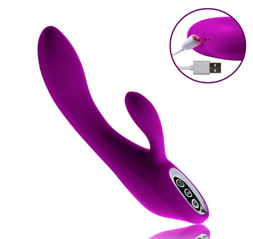 Vibrator rechargeable double-headed massage vibrator female silicone fun vibrator masturbation device