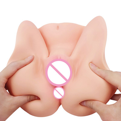 Europe and the United States hot simulation Yin hip inverted mold big butt double hole aircraft cup male masturbation device