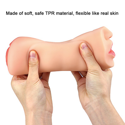 Real person double hole vagina inverted mold peach mouth male masturbation device tpe material non-odor aircraft cup
