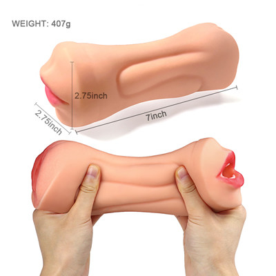 Double-point vaginal inverted model male masturbation device tpe material odor-free aircraft cup penis exerciser