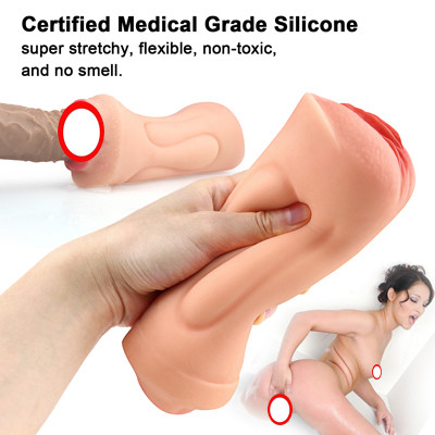 Double-point vaginal inverted model male masturbation device tpe material odor-free aircraft cup penis exerciser