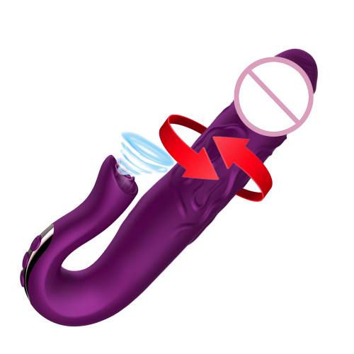 Simulation Dildo Vibrator Telescopic Rotation G-spot Massage Vagina Clitoris Stimulator Tongue Licking Sex Toys for Women