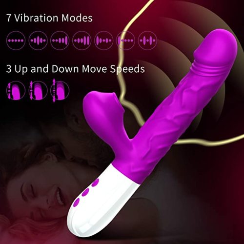 Clitoris Sucking Vibrator Telescopic Rotating Dildo Heating Vibrators Adult Sex Toys for Women