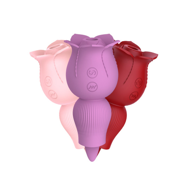 Rose Tongue Licking Vibrator 7 Speeds G-Spot Nipple Sucking Sex Toys for Women