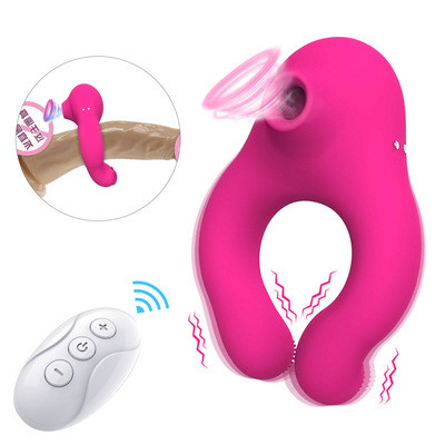Vibrating Silicone Dual Cock Ring for Men Magnetic Suction Rechargeable couple sex toy vibrator