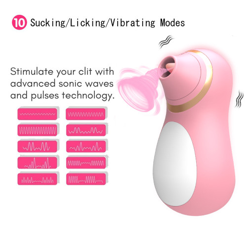 Penguin Women Breast Lick Usb Rechargeable Sex Toys Vibrator Egg Tongue Licking Vibrator