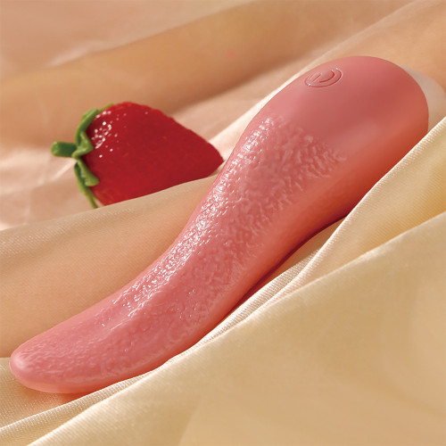 High Cost-effective Ipx7 Waterproof Male Women Sex Toy Soft G-spot Realistic Artificial Tongue-shaped Tongue Licking Vibrator