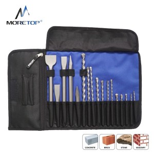 Moretop 20402001 17pcs SDS+ Hammer and Chisel Set for hammer drill