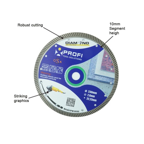 Moretop pro diamond cutting blade for Brick, porcelain and tile 230mm