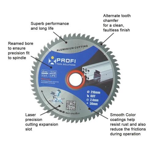 moretop industrial aluminium cutting blade 216mm 11209001