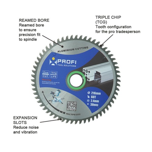 moretop professional aluminium cutting blade 216mm 11102004