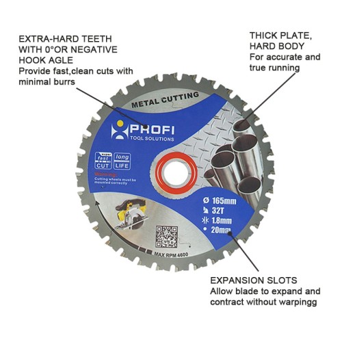 Moretop industrial metal cutting blade 165mm 11205003