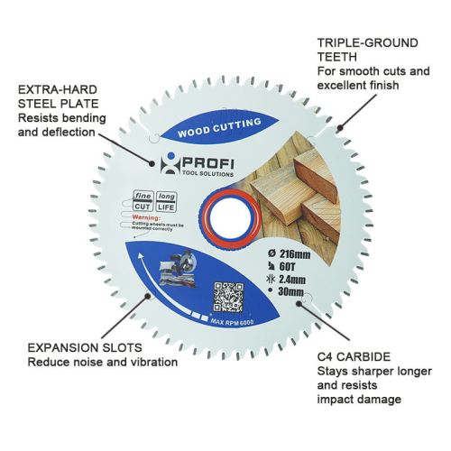 Moretop industrial wood cutting blade 216mm 11203004