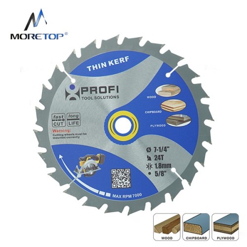 Moretop thin kerf wood cutting circular saw blade 7-1/4 11003002A