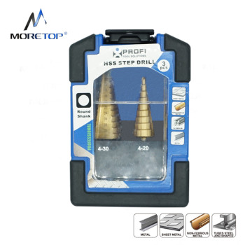 Moretop 3pcs HSS Step Drill Bit Set 20601006