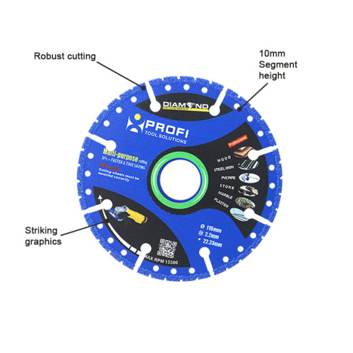 Moretop vacuum brazed diamond blade 230mm multipurpose cutting