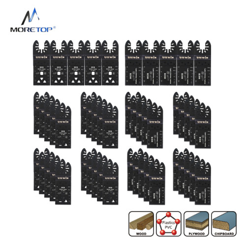 MORETOP 50pcs Oscillating Multi Tool Blade Kit For Wood And Plastics 50-Pack