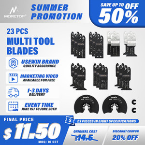 MORETOP 23pcs Oscillating Multi Tool Blade Kit For Wood And Metal 23-Pack