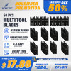 MORETOP 50pcs Oscillating Multi Tool Blade Kit For Wood And Plastics 50-Pack