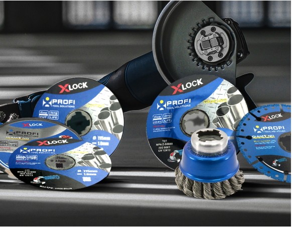 X-lock system for angle grinders