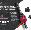 Quick change system arbor can fit all major brands of hole saws