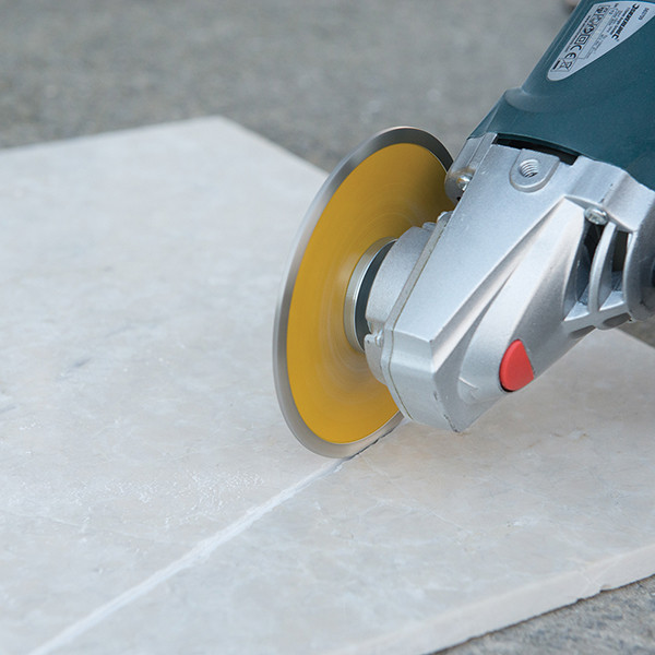 Diamond blade tile cutting