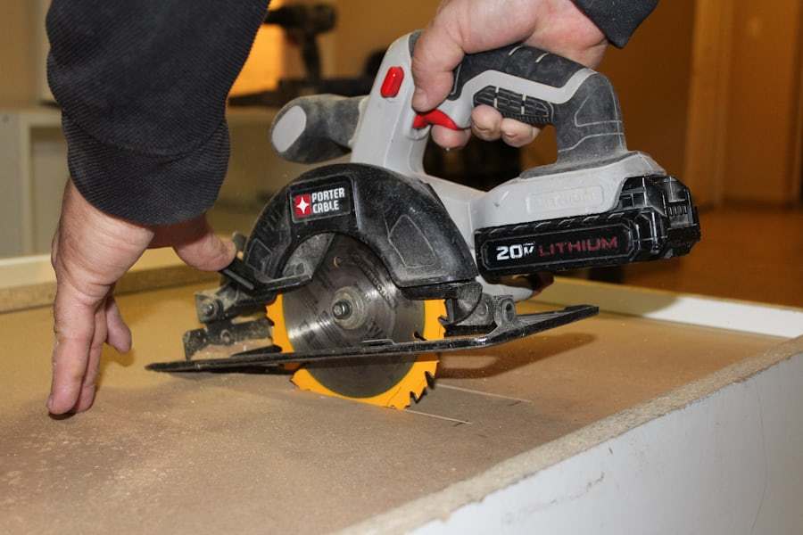 A workshop scene with metal fabrication equipment