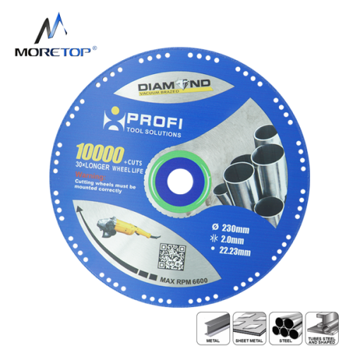 MORETOP Diamond Cutting Wheel With 10000+ Cuts On Rebar, Steel, Iron And Inox