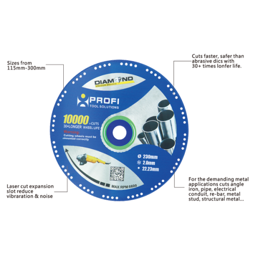 Moretop vacuum brazed diamond blade 230mm multipurpose cutting blade for angle grinder