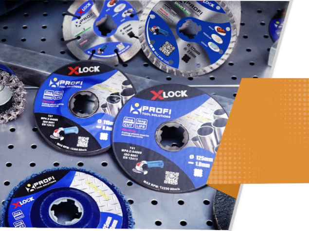 X-lock accessories for angle grinder