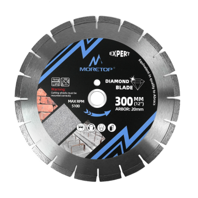 Moretop Diamond blade with Turbo cutting rim for reinforced concrete 300mm