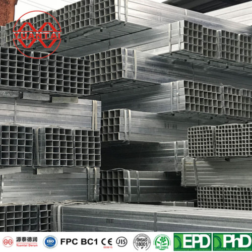 galvanized metal square tube manufacturers Yuantai Derun