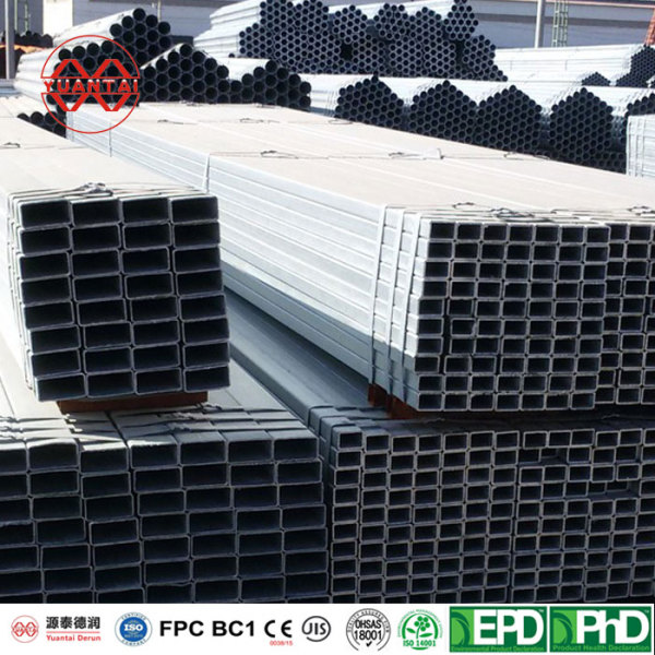 pre galvanized square tubes yuantaiderun(can oem obm,odm)