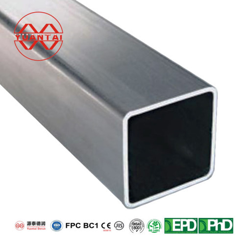 hot dip galvanized square steel tube size yuantaiderun(oem odm obm)