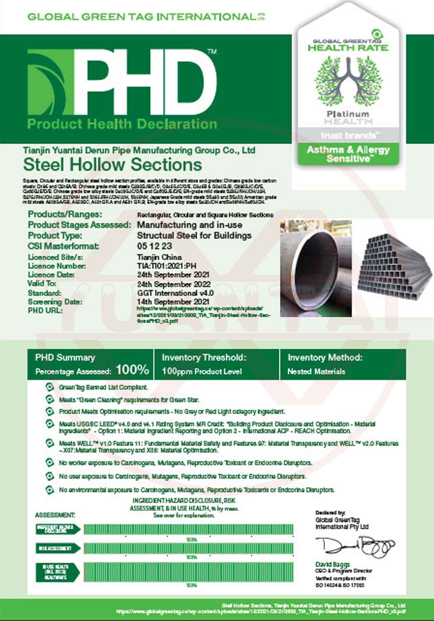 PhD-Tianjin Yuantai Derun Steel Pipe Manufacturing Group