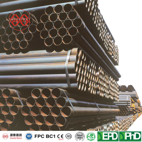 Schedule 40 black steel pipe ERW tube China manufacturer Tianjin Yuantai Derun