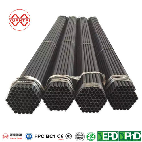 Schedule 40 black steel pipe ERW tube China manufacturer Tianjin Yuantai Derun