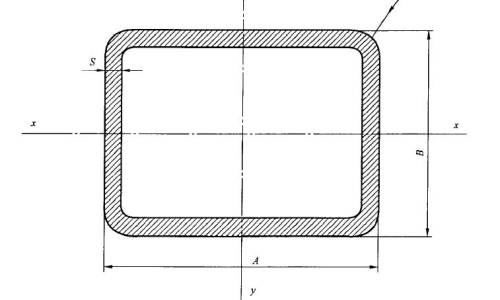 Dimensions, theoretical weight, and rectangular steel tube properties