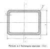 Dimensions, theoretical weight, and rectangular steel tube properties