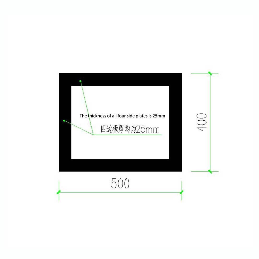 right angle rectangular steel pipe section-yuantai