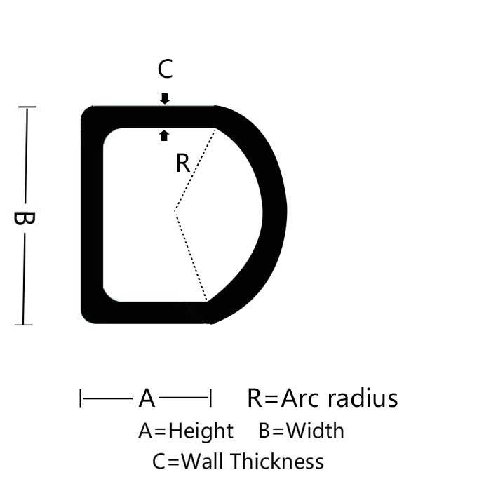 D shaped steel pipe