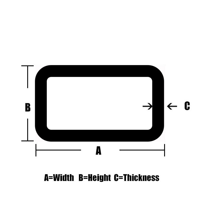 Inner straight outer arc angle steel rectangular tube