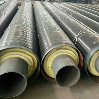 Steel sleeve lined FBE anti-corrosion insulation spiral steel pipe