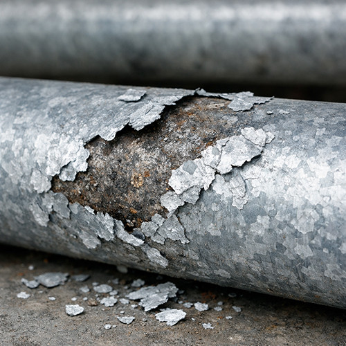 Flaking and Peeling of galvanized steel pipe