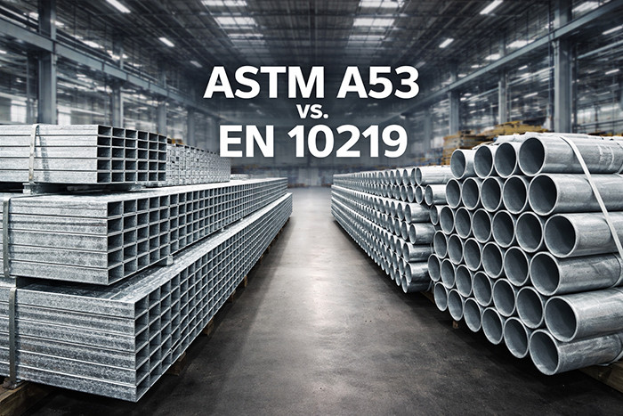 EN10219 vs ASTM A53 Z275 hot-dip galvanized steel pipes