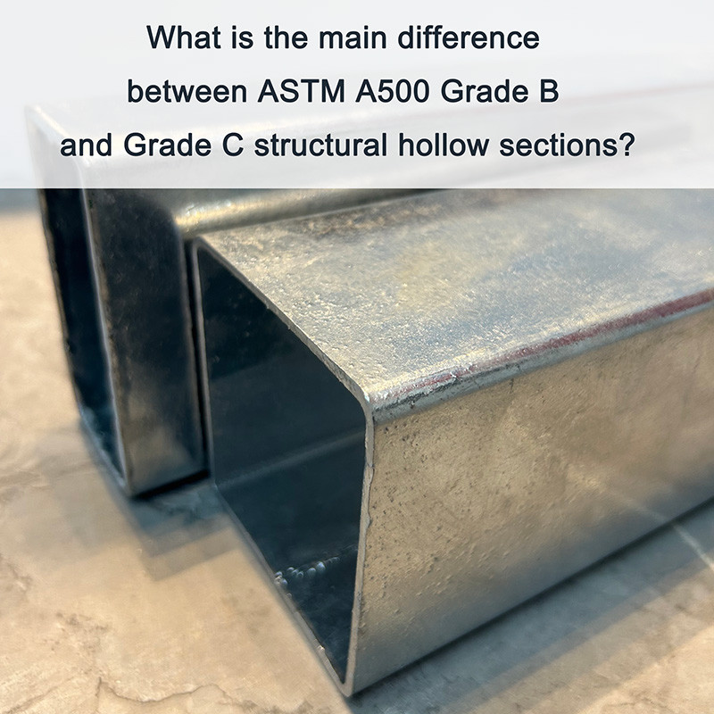 What is the main difference between ASTM A500 Grade B and Grade C structural hollow sections?