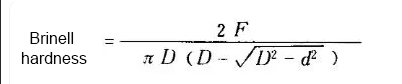 Brinell hardness formula