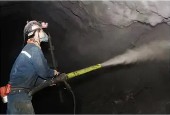 Coal mine underground slurry spraying