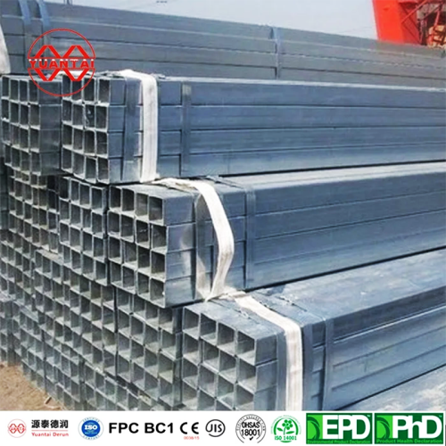 100x50 rhs galvanized steel pipe 2 square tubing hollow structural steel tube