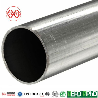 Hot dip galvanized welded steel tubes for low pressure fluid transport